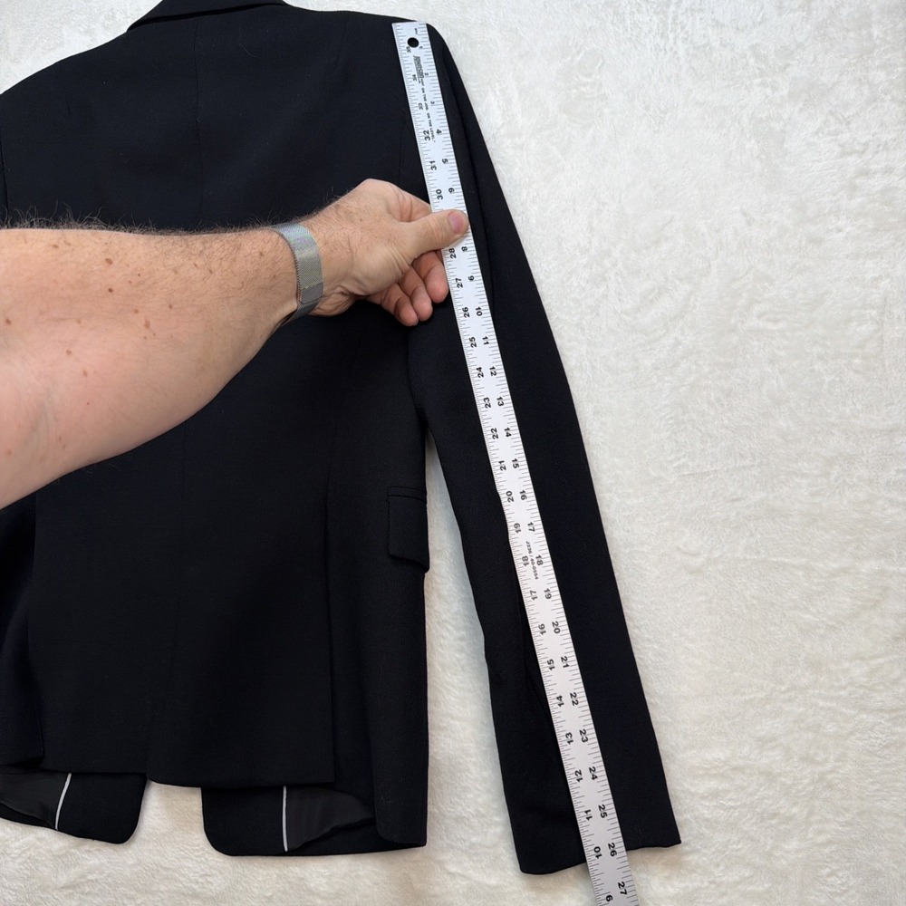 J.Crew Womens Black Wool Blazer Size 8 Tailored Career Jacket Made In Japan - Picture 9 of 10